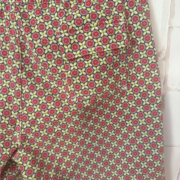 Psycho Bunny Red and Green Patterned Swim Shorts - Picture 7 of 8